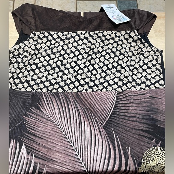 Desigual brown top shirt with cap sleeves size Y NWT NEW with tag - Picture 8 of 12